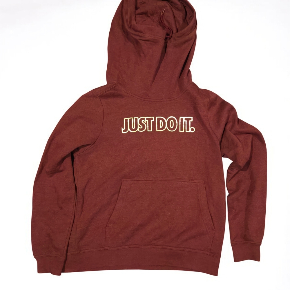 Nike Maroon Hoodie with Iconic Text - Picture 4 of 7